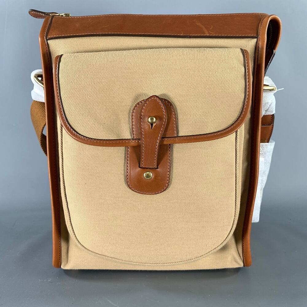 GHURKA Tan Brown Cotton Twill Tote Bags & Leather Goods